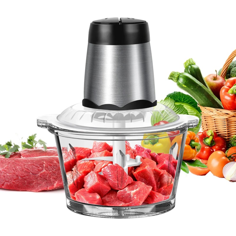 Food Processor Large - Picadora de carne eléctrica de 2L,