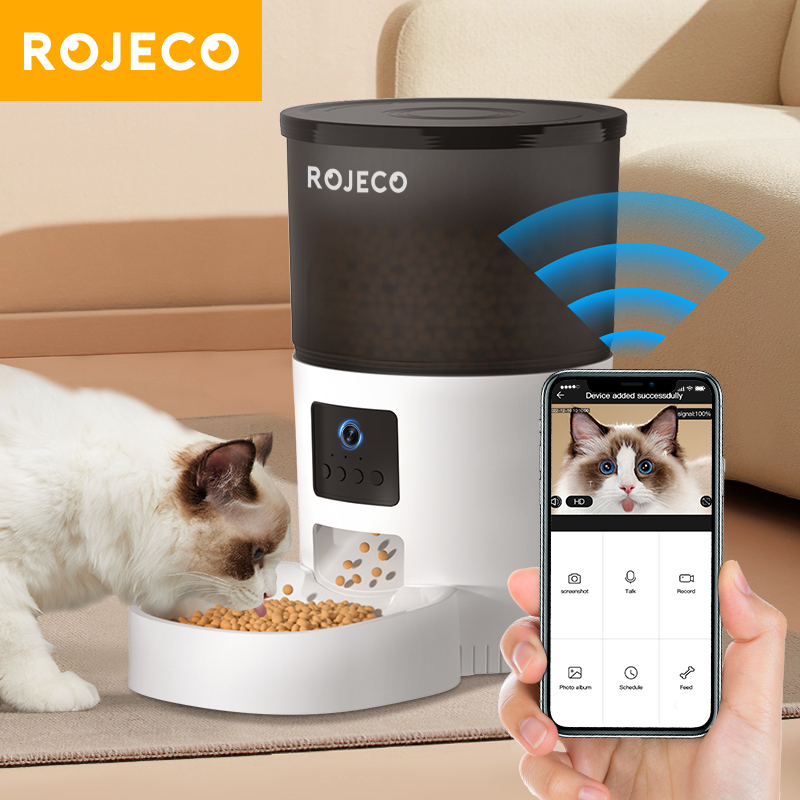 Kitchen Appliances Video - ROJECO-comedero automático para gatos con cámara,