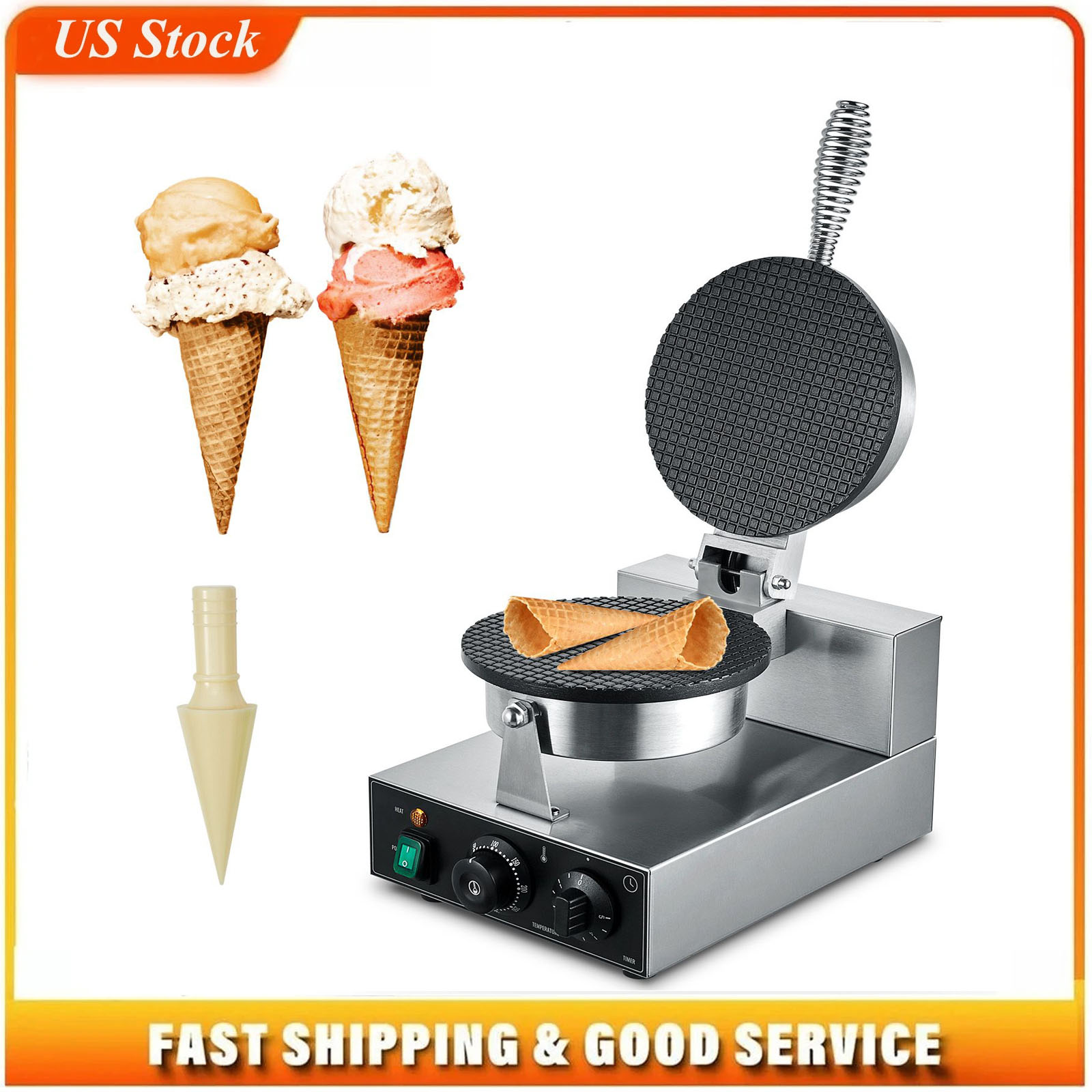 Ice Cream Maker Electric - Máquina Eléctrica Comercial para Conos de