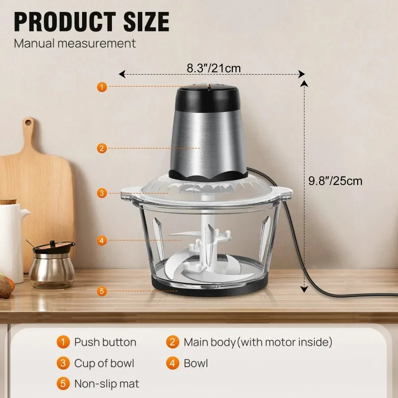 Picadora de carne eléctrica de - Food Processor Large reseña y precio